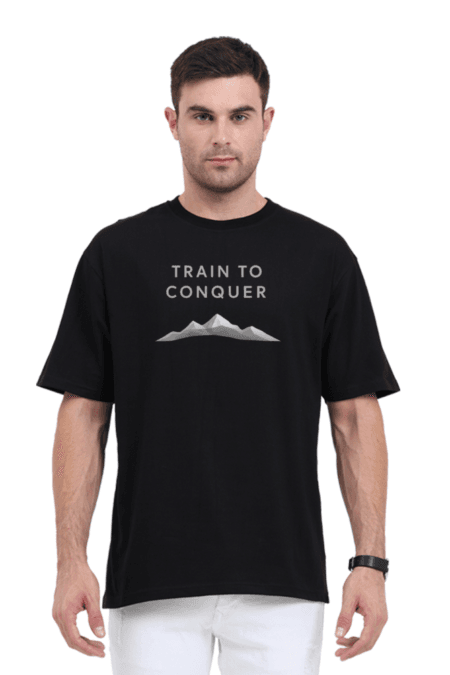 Train To Conquer | Unisex Oversized Gym T-Shirt | Hype&Vibe